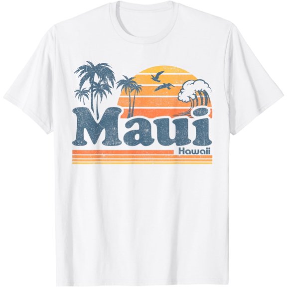T-SHIRT Maui Hawaii Vintage Surf Beach Surfing 70's Retro Hawaiian T-SHIRT mens t shirt,white,women,funny,misfits,men,journey