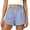 *526-Blue, variant on Cutuoiiu Women's High Waist Gingham Shorts Elastic Ruffled Waist with Ruffle Hem, Casual Summer Beach Shorts with Pockets