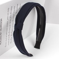 Pxiakgy headbands for women Womens Headband Wave Point Hairband Bow Tie Wide-Brimm Headwrap Hair Band Navy Blue   One size