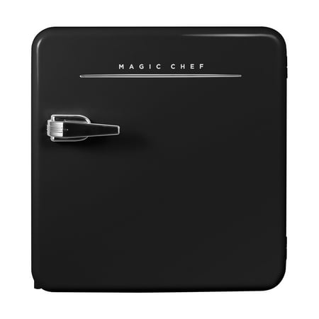 Magic Chef MCR16CHB 1.6-Cu. Ft. ENERGY-STAR Certified Retro Mini Fridge with Manual Defrost (Black)