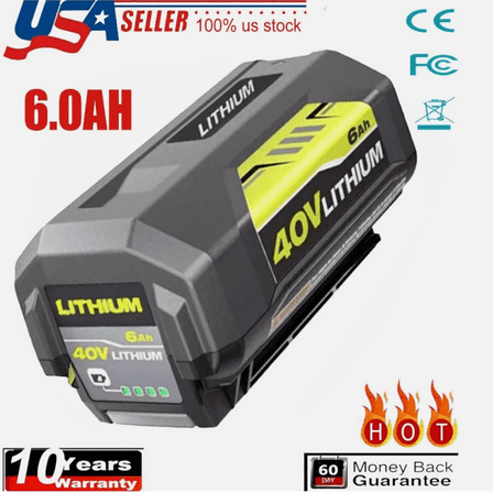 Replacement for Ryobi 40V 6.0Ah Battery Compatible with Ryobi 40 Volt Battery OP4040 OP4026 Cordless Power Tools