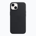 thumbnail image 1 of Funda de piel con MagSafe para iPhone 14 de 6,1" en color medianoche, 1 of 8