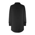 thumbnail image 4 of Cotonie Women's Button down Blouse Plus Size Long Sleeve V-neck Shirt Tops Boyfriend Blouse Black,XXL, 4 of 5