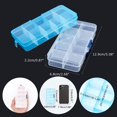 thumbnail image 3 of 5 Pack 10 Grids Jewelry Storage Containers Bead Organizer Plastic Storage Case Mini Tackle Box with Movable Dividers for Nail Tips Stone Jewelry Sewing Fishing Traveling 2.6x5x0.8 Inch DIY, 3 of 7