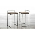 thumbnail image 2 of Fuji Stacker Counter Stools for Kitchen Counter in Stainless Steel, Counter Height Chairs, Bar Stools Set of 3, Counter Height Stools Set of 3, Bar Stools For Kitchen Island (Stone Cowboy Fabric), 2 of 6