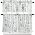 thumbnail image 2 of Kitchen Curtains Set, Green Coastal Kitchen Curtains and Valances Set, Nautical Summer Beach Coral Sea Turtle Rod Pocket Tier Curtains 24 Inch Length for Cafe/Bedroom Windows, 2 of 6