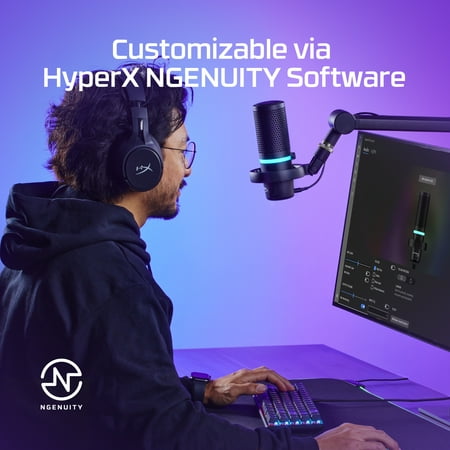 HyperX - Duocast Wired Cardioid Omnidirectional USB Condenser Microphone