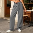 thumbnail image 6 of happyYEE Women's Barrel Sweatpants, Straight Leg Athletic Workout Jogging Pants, Fall Drawstring Elastic Waist Casual Bottoms with Pockets L, 6 of 8