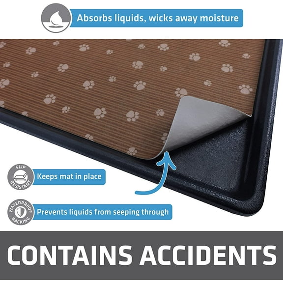 Dog Crate Mat Liner - Absorbent, Waterproof, Non-Slip, Washable for Kennel Training (27x42 Inches)