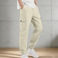 thumbnail image 5 of yardsong Boys Cargo Pants with Pockets Hiking Camping Straight Leg Uniform Athletic Jogger Pants Kids Elastic Waist School Trousers 8 Years, 5 of 9