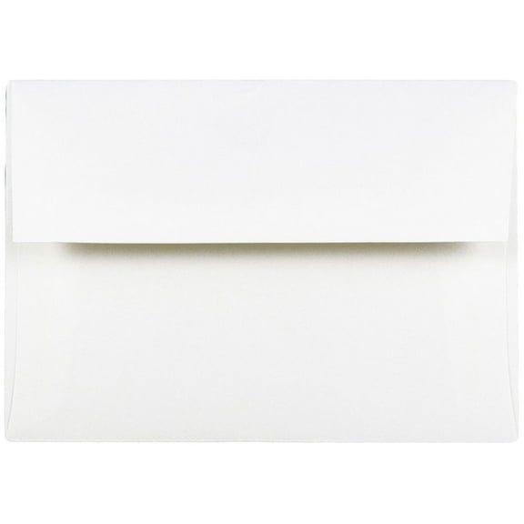 JAM Paper A2 Strathmore Invitation Envelopes, 4 3/8 x 5 3/4, Bright White Wove, 50/pack