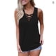 thumbnail image 1 of Camiseta sin mangas Chaleco con cordones con cuello en V Camiseta sin mangas de color sólido para mujer, Negro, S Yuarrent AP001796-01, 1 of 6