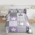 thumbnail image 2 of Feelyou Kawaii Stars Print Bedding Comforter Set, Dreamy Purple Cartoon Twin Comforter Sets, Teens Boys Girls Kids Reversible Bedding Set, Microfiber Bedroom Decor, 2pcs, 2 of 8