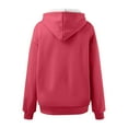 thumbnail image 4 of UJNDER Women's Oversized Pullover Hoodie with Large Pockets Long Sleeve Casual Sweatshirt for Fall and Winter Comfort Watermelon Red XL, 4 of 5