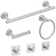 thumbnail image 1 of de montaje de baños de acero inoxidable de 6 piezas montado en la pared soporte de toalla de tela Toalla de paño Rieles de toallas para baño Plata Baoblaze inodoro baño hardware, 1 of 8