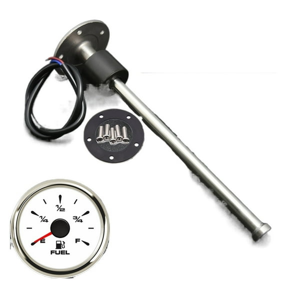 100-800MM Fuel Level Sensor 0-190ohm Fuel Level Gauge 52MM Gauge 7 Color Backlight Oil Level Sender Unit For Yacht ,Easy Setup