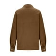 thumbnail image 5 of BRGZLK Corduroy Button Down Shirts for Women Solid Color Casual Long Sleeve Turn Down Collar Stitching Open Front Trendy Cozy Tops Brown S, 5 of 5