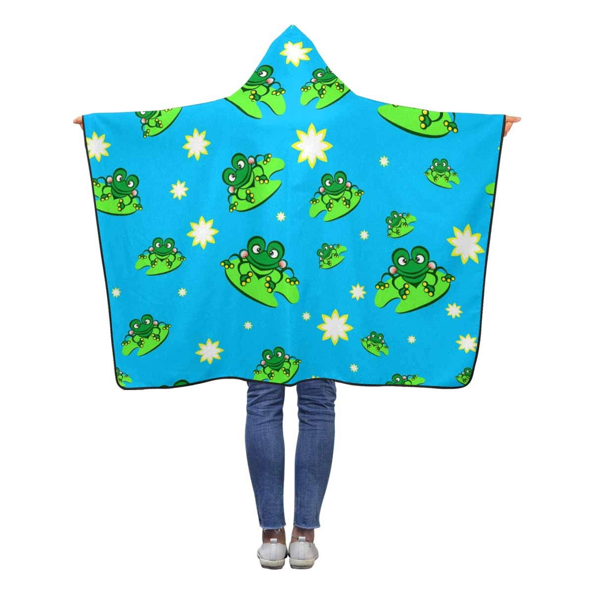 ASHLEIGH Cartoon Frog Hooded Blanket 40x50 inches Toddler Kid Baby Boys