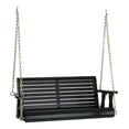 thumbnail image 3 of Ktaxon Patio Wooden Porch Swing for Courtyard & Garden, Heavy Duty 880 LBS Swing Chair Bench with Hanging Chains for Outdoors (Black, 4 FT), 3 of 12