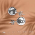 thumbnail image 2 of Pori Jewelers 14K Solid Gold Stud Earrings Ball Studs for Women, White Gold, 3 mm, 2 of 6