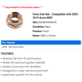 thumbnail image 2 of Front Axle Nut - Compatible with 2003 - 2019 Acura MDX 2004 2005 2006 2007 2008 2009 2010 2011 2012 2013 2014 2015 2016 2017 2018, 2 of 2