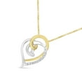 thumbnail image 3 of 10K Yellow and White Gold Diamond Accent Open Double Heart Spiral Curl 18" Pendant Necklace (J-K Color, I2-I3 Clarity), 3 of 5
