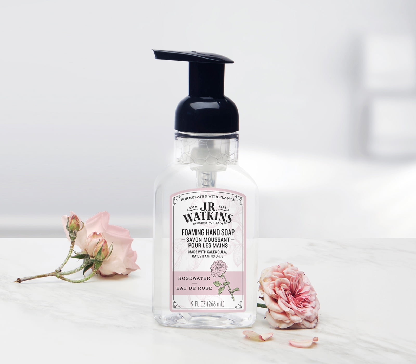 (4 pack) Hand Soap, Foaming, 9 fl oz, Rosewater