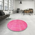 thumbnail image 4 of Ahgly Company Machine Washable Indoor Round Contemporary DeepPink Area Rugs, 7' Round, 4 of 7