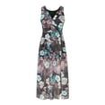 thumbnail image 4 of Fesfesfes Women Dress Bohemian V-Neck Loose Sleeveless Print Ankle-Length Dress, 4 of 8