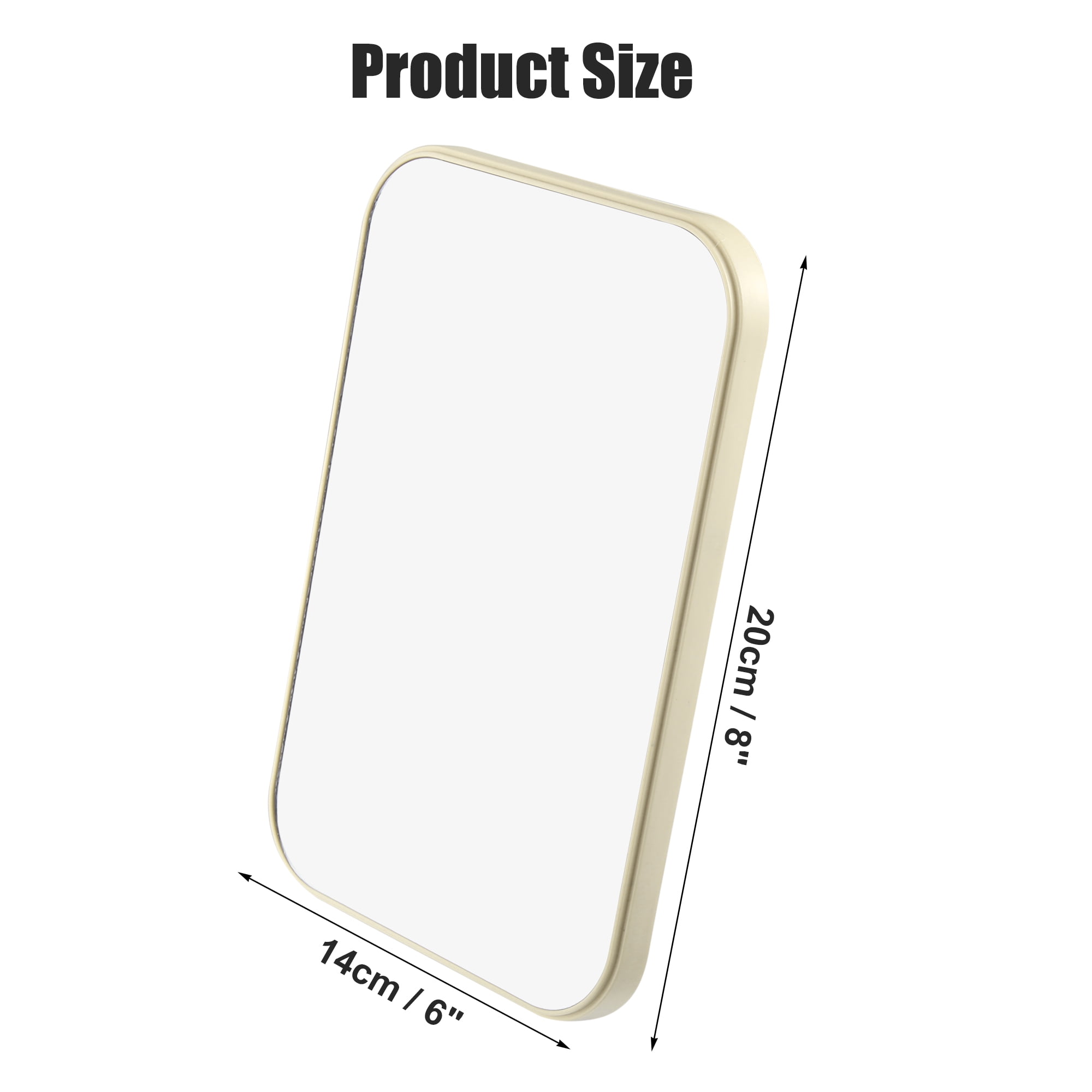 Unique Bargains Desktop Foldable Makeup Mirror Girls Women 8x6in Travel Beige