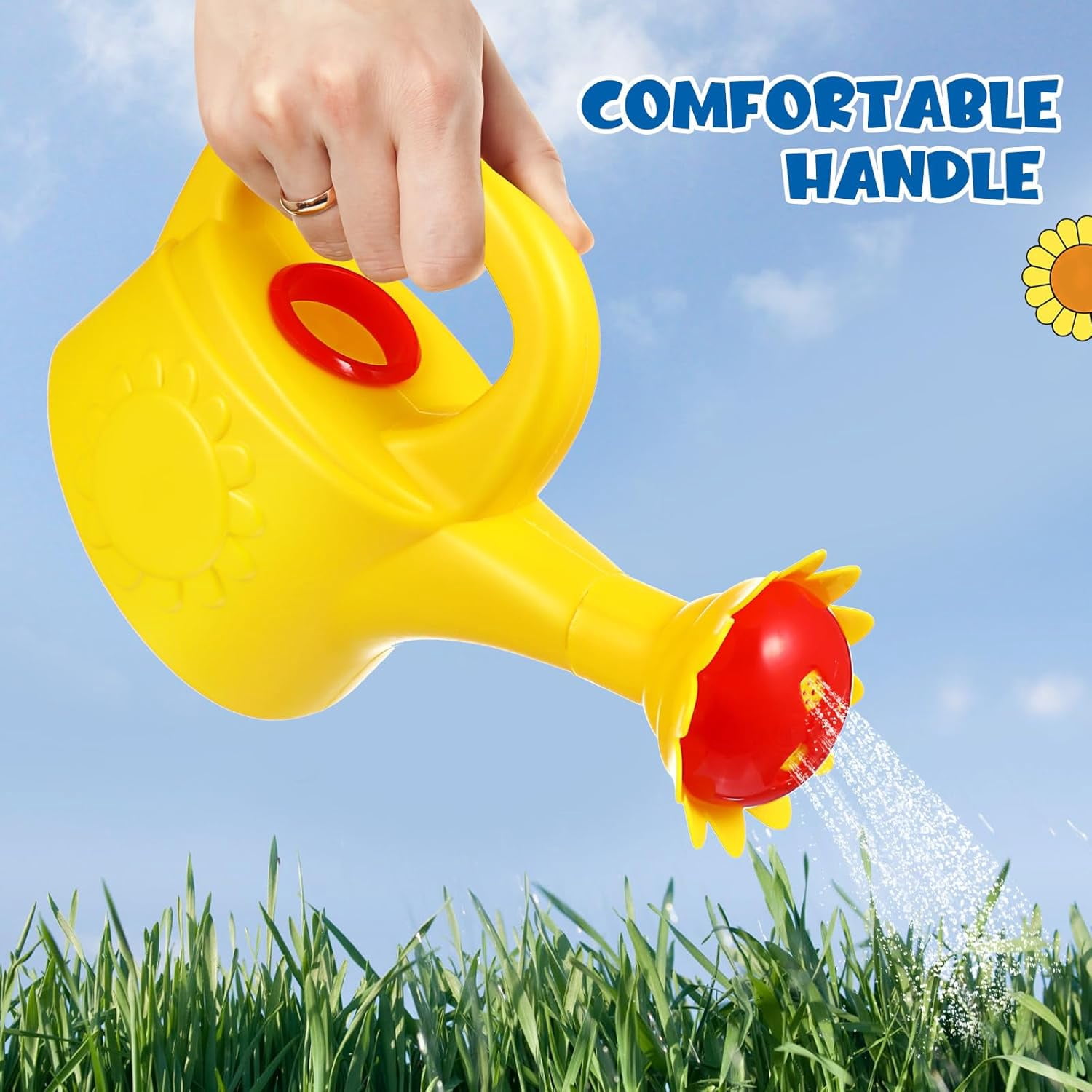 Chicken Watering Cans, Plastic Can Kids Beach Toys, 2 Pieces (Random Color)
