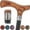 Brown Espresso Handle, variant on Walking Cane - Fritz Comfort Cane with Stained Ash Wood Handle & Black Beechwood Shaft - Walking Stick for Men & Women - Durable Canes