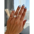 thumbnail image 2 of ESTE ORIGIN 3CT Oval Moissanite Solitaire Engagement Ring with Accent Stones & Hidden Halo in 10K White Gold, available in US 9.5., 2 of 8