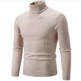 thumbnail image 5 of Suéter de cuello alto de color sólido para hombre, novedad de 2024, negro, blanco y azul real, jersey informal sencillo a la moda para hombre, 5 of 5