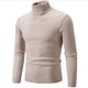 thumbnail image 5 of Suéter de cuello alto de color sólido para hombre, novedad de 2024, negro, blanco y azul real, jersey informal sencillo a la moda para hombre, 5 of 5
