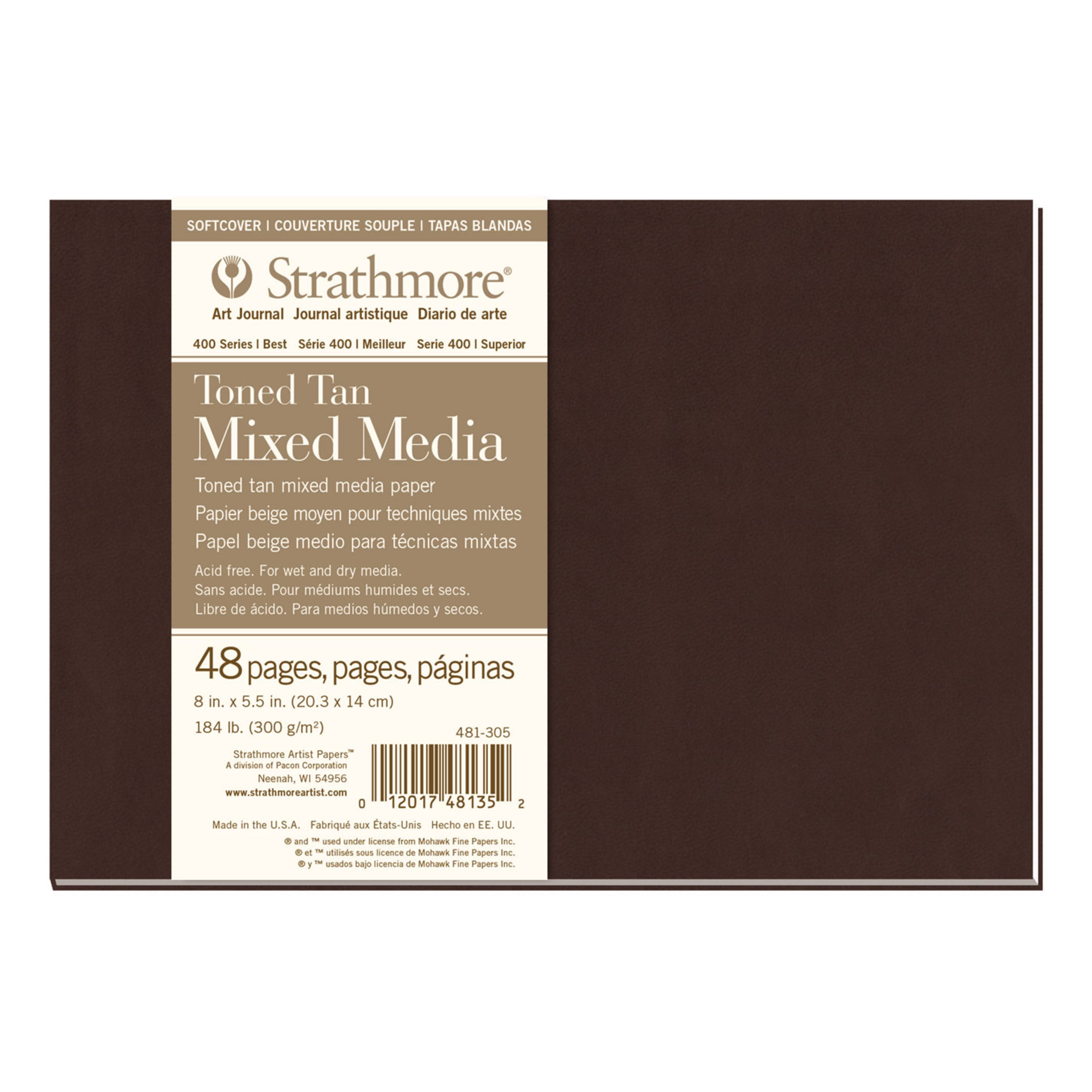 Strathmore Soft Cover Mixed Media Toned Art Journals, 400 Series, 8.5