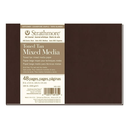 UPC: 0012017481352 | Strathmore Soft Cover Mixed Media Toned Art Journals  400 Series  8.5  x 5.5   Tan