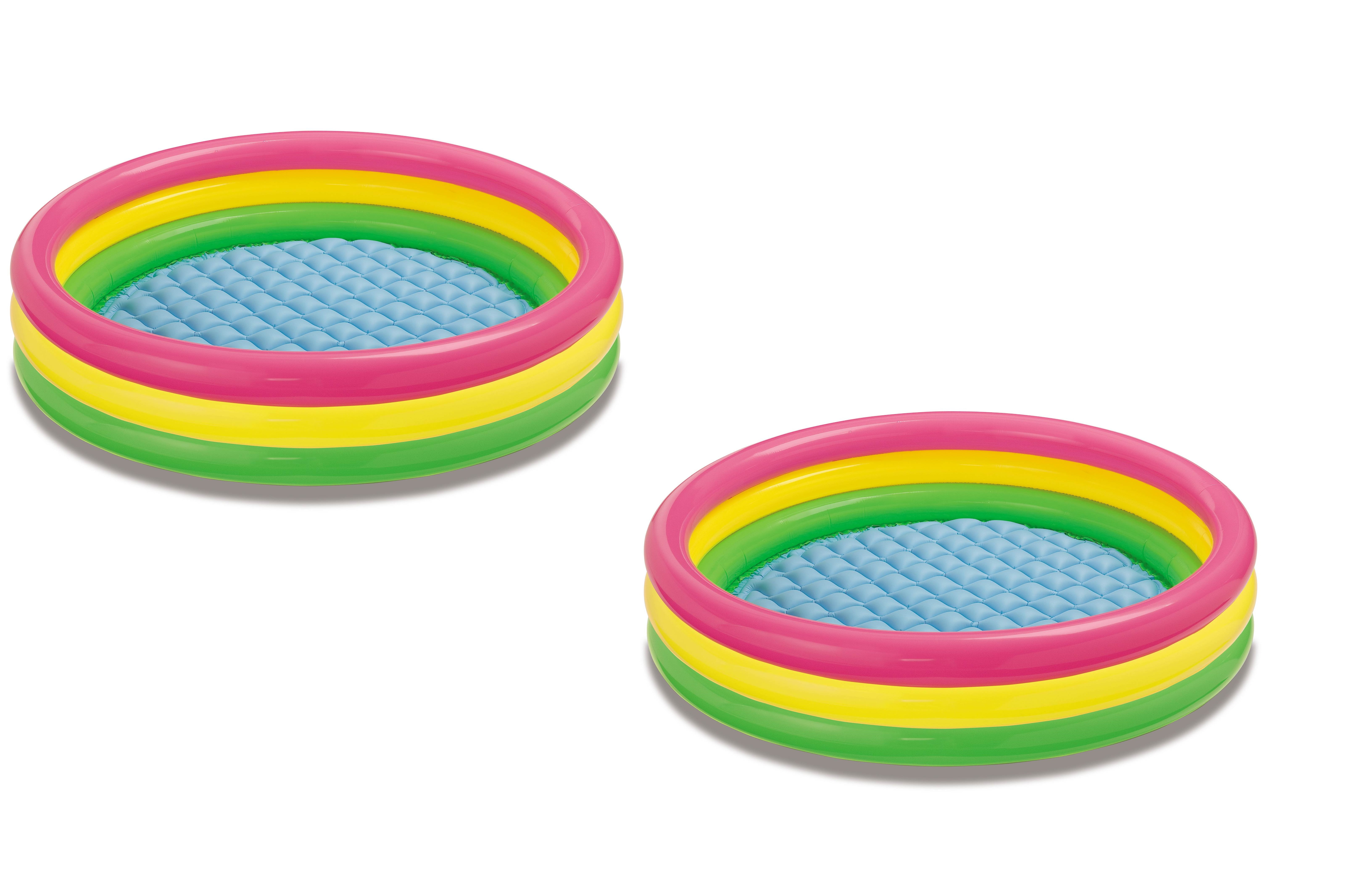 Intex Sunset Glow Pool Ring with Inflatable Floor - 2 Pack - Walmart.com - Walmart.com