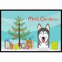 Caroline's Treasures BB1590JMAT Christmas Tree and Alaskan Malamute Door Mat, Indoor Rug or Outdoor Welcome Mat 24x36