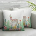 thumbnail image 3 of MLJA  Throw Pillow Cover Llama Cactus Hand Drawn Cute Animal Alpaca Boho Tribal Design High Land Plants Decor Lumbar Pillow Case Cushion for Sofa Couch Bed Standard Queen, 3 of 5