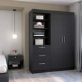 thumbnail image 2 of We Have Furniture Peyton 2 Piece Bedroom Set, Armoire + Nightstand, Black Wengue Finish, 2 of 6