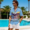 thumbnail image 6 of HELLHERO Men's Casual Shirt for Beach Vacation, Breathable Soft Men's Short Sleeve Button Down Shirt, Eagle USA Flag, 6 of 9