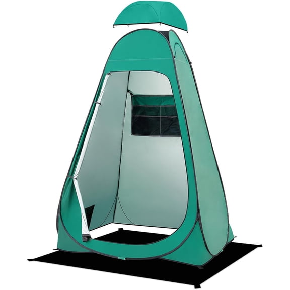 Pop Up Shower Tent, Portable Privacy Camping Changing Tent, Camp Toilet Bathroom Pod with Rain Shelter & Windows, UPF 50 & Waterproof, 47.2" x 47.2" x 74.8"