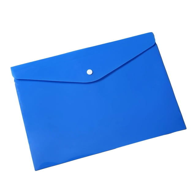 sweethay Organizador de carpetas transparentes con estilo de 10 piezas para almacenamiento portátil Almacenamiento portátil transparente Carpetas de archivos Azul solido 18 A4