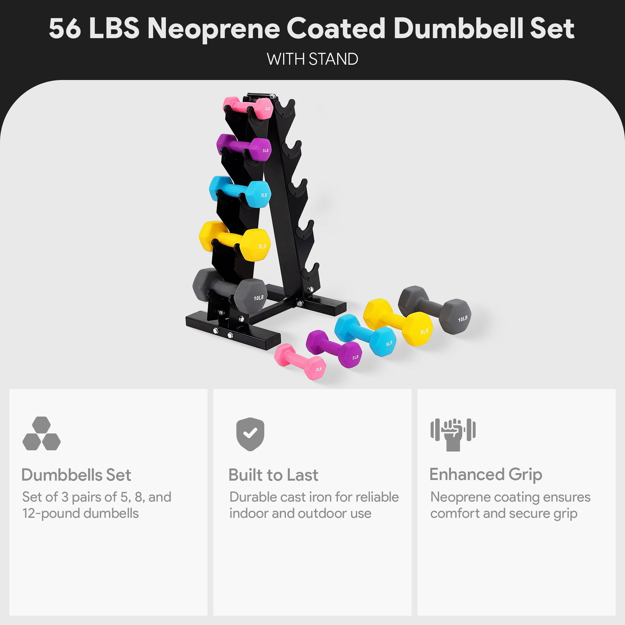 BalanceFrom Fitness Home Exercise Equipment: 56-Pound Hexagon Hand