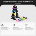 thumbnail image 3 of BalanceFrom 56 lb Neoprene Coated Iron Dumbbell Hex Weights Set with Stand, Color-Coded, 3 of 10