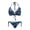 Abstract Blue & Gold Fluid Marble Pattern, variant on Uourmeti Women's Halter Neck Two-Piece Bikini Set - Navy Blue Gold Marble Swirl Design - Sexy Tie Side Swimwear for Beach Vacation & Pool Party