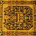 thumbnail image 1 of Ahgly Company Machine Washable Indoor Square Persian Yellow Traditional Area Rugs, 8' Square, 1 of 4