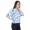thumbnail image 4 of Moomaya WoMen's Printed Top Collar Neck Button-Down Shirt Short Sleeve Tunic, 4 of 8