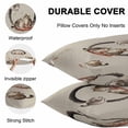 thumbnail image 5 of Outdoor Waterproof Throw Pillow Covers Set of 2 Lucky Cat Decorative Pillowcases Square Outdoor Pillows Cushion Case 18x18 Inch Cute Japanese Style Linen Patio Pillows for Couch Sofa Bed Garden, 5 of 9